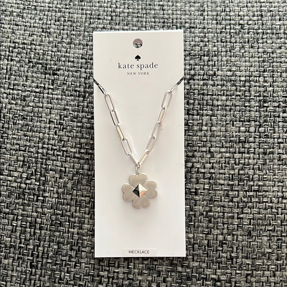 Kate Spade Silver Floral Pendant Necklace